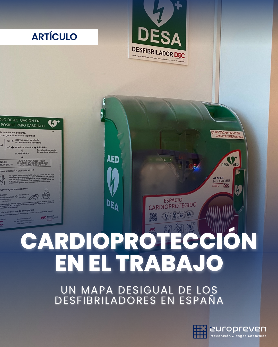 Cardioprotección en el trabajo: un mapa desigual de los desfibriladores en España